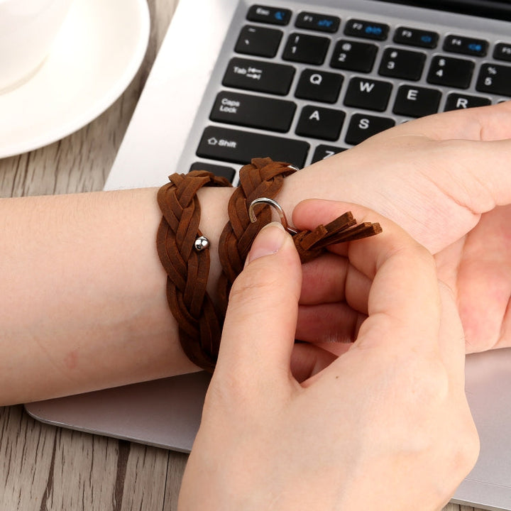 Lisslune | Handwoven Leather Bracelet for the Apple Watch Series 7 41mm / 6 & SE & 5 & 4 40mm / 3 & 2 & 1 38mm (Red)