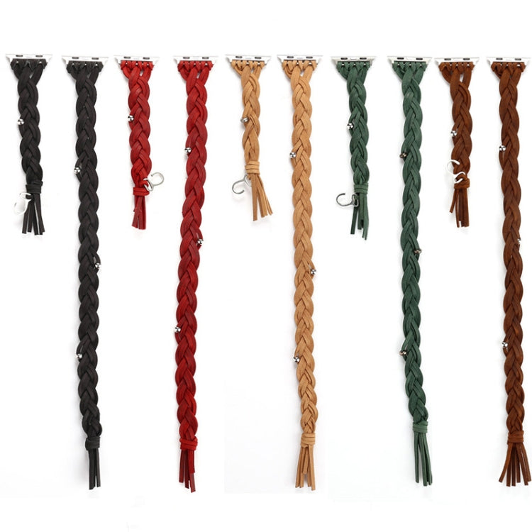 Lisslune | Handwoven Leather Bracelet for the Apple Watch Series 7 41mm / 6 & SE & 5 & 4 40mm / 3 & 2 & 1 38mm (Red)