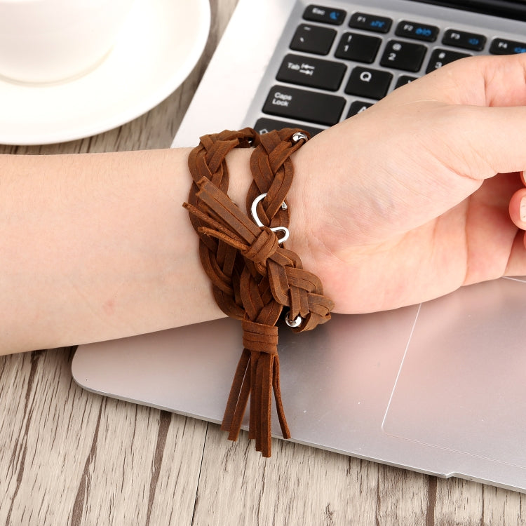 Lisslune | Hand-woven leather bracelet for Apple Watch Series 7 45 mm / 6 & SE & 5 & 4 44 mm / 3 & 2 & 1 42 mm (Green)