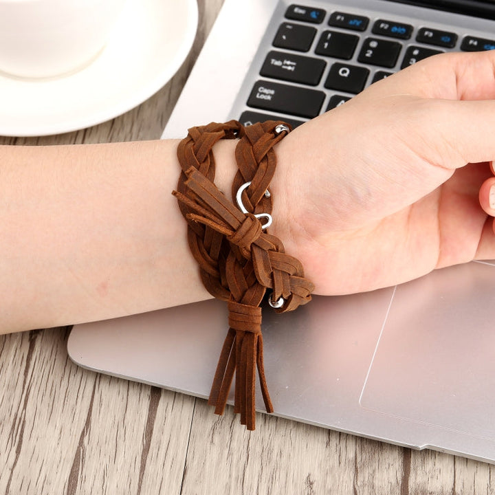 Lisslune | Hand-woven leather bracelet for Apple Watch Series 7 45 mm / 6 & SE & 5 & 4 44 mm / 3 & 2 & 1 42 mm (Green)