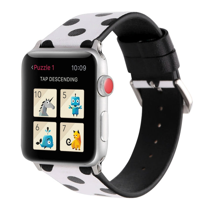 Lisslune | Fashion Dot Series Watch Band for Apple Watch Series 9&8&7 41mm / SE 3&SE 2&6&SE&5&4 40mm / 3&2&1 38mm (White Black)
