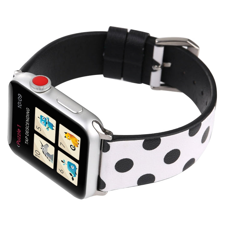 Lisslune | Fashion Dot Series Watch Band for Apple Watch Series 9&8&7 41mm / SE 3&SE 2&6&SE&5&4 40mm / 3&2&1 38mm (White Black)