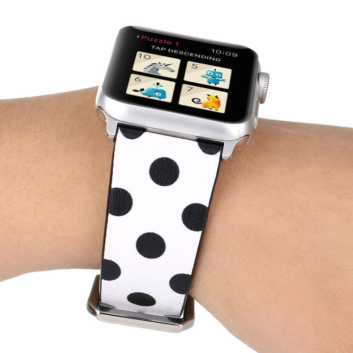 Lisslune | Fashion Dot Series Watch Band for Apple Watch Series 9&8&7 41mm / SE 3&SE 2&6&SE&5&4 40mm / 3&2&1 38mm (White Black)