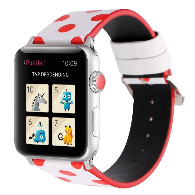 Lisslune | Fashion Dot Series Watch Band for Apple Watch Series 9&8&7 41mm / SE 3&SE 2&6&SE&5&4 40mm / 3&2&1 38mm (White Red)
