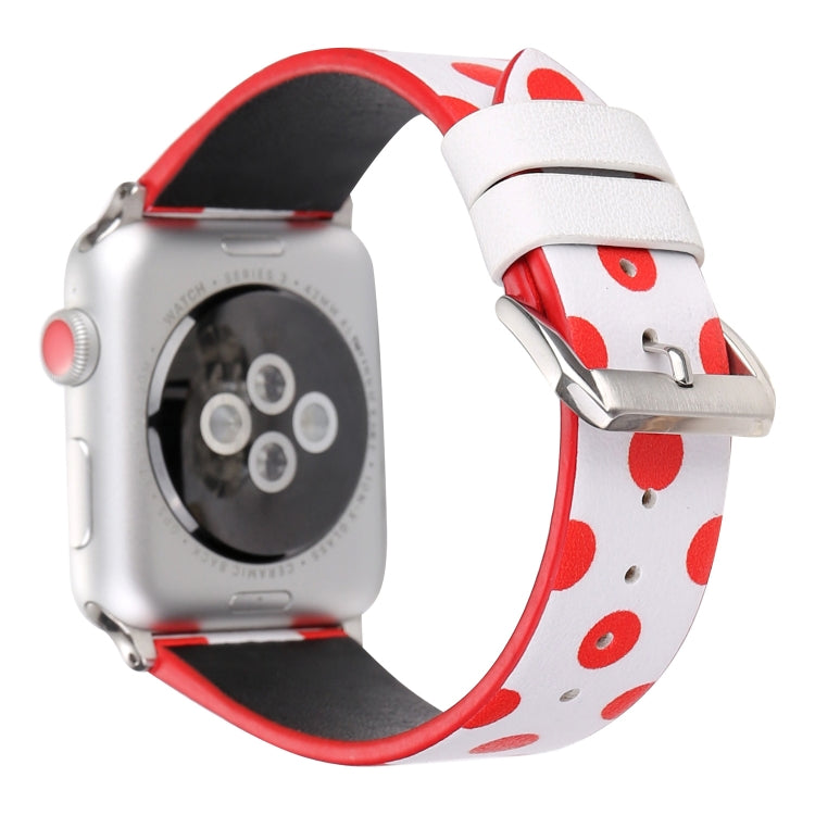 Lisslune | Fashion Dot Series Watch Band for Apple Watch Series 9&8&7 41mm / SE 3&SE 2&6&SE&5&4 40mm / 3&2&1 38mm (White Red)