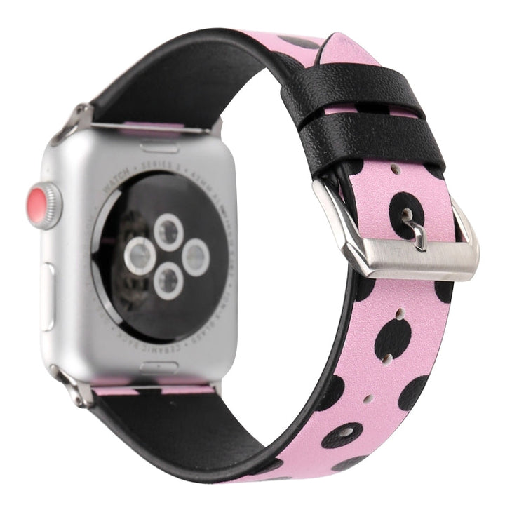 Lisslune | Fashion Dot Series Bracelet for Apple Watch Series 9&8&7 41mm / SE 3&SE 2&6&SE&5&4 40mm / 3&2&1 38mm (Pink Black)
