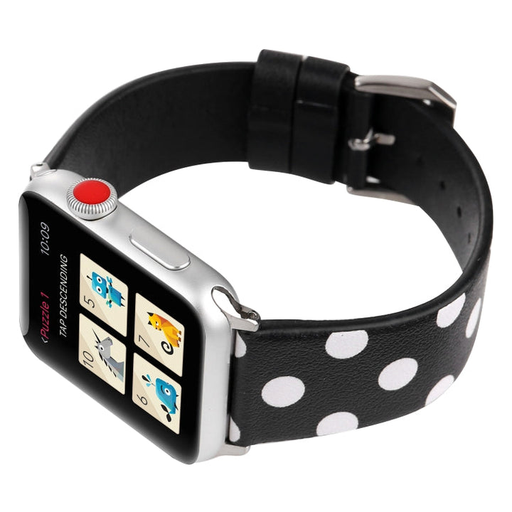 Lisslune | Fashion Dot Series Watch Band for Apple Watch Series 7 41mm / 6 & SE & 5 & 4 40mm / 3 & 2 & 1 38mm (Black White)