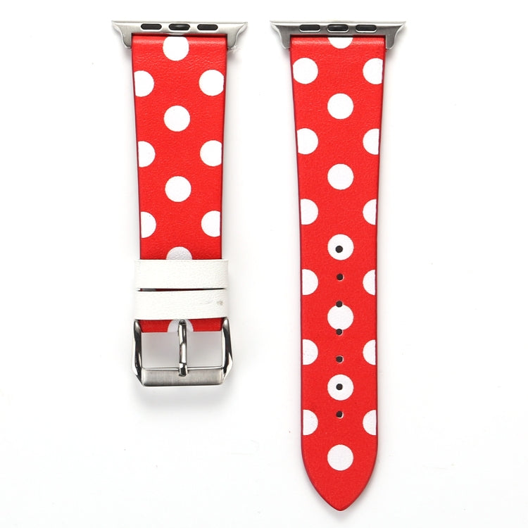 Lisslune | Fashion Dot Series watch band for Apple Watch Series 9&8&7 41mm / SE 3&SE 2&6&SE&5&4 40mm / 3&2&1 38mm (Red White)