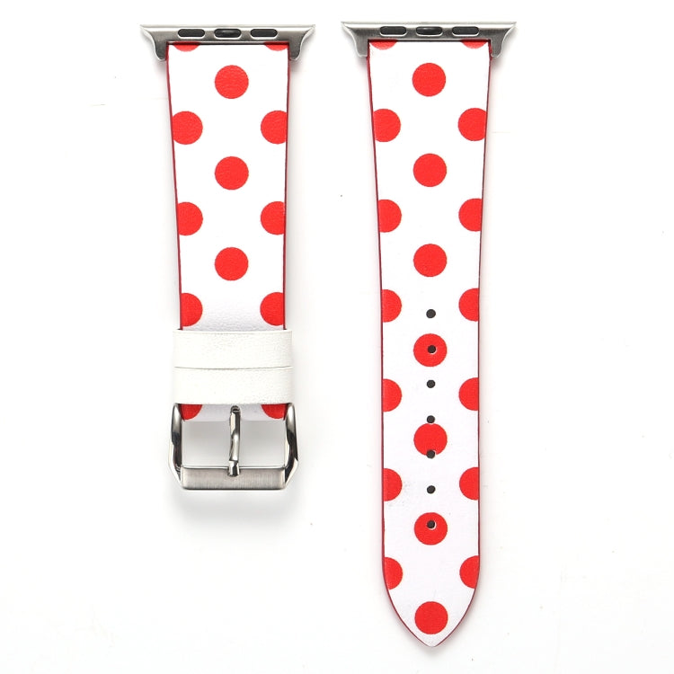 Lisslune | Fashion Dot Series Watch Band for Apple Watch Ultra 49mm & Watch Ultra 2 49mm / Series 9 & 8 & 7 45mm / SE 3 & SE 2 & 6 & SE & 5 & 4 44mm / 3 & 2 & 1 42mm (White Red)