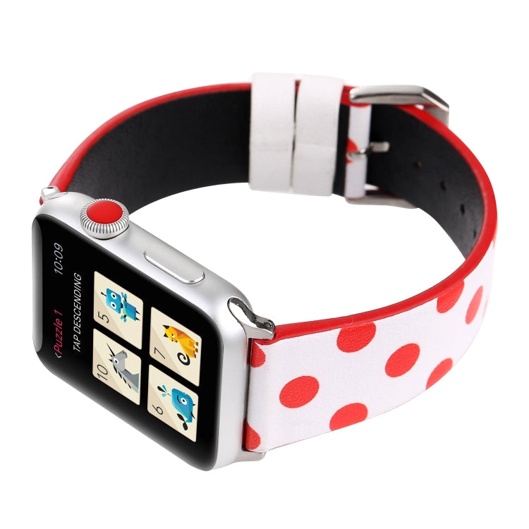 Lisslune | Fashion Dot Series Watch Band for Apple Watch Ultra 49mm & Watch Ultra 2 49mm / Series 9 & 8 & 7 45mm / SE 3 & SE 2 & 6 & SE & 5 & 4 44mm / 3 & 2 & 1 42mm (White Red)