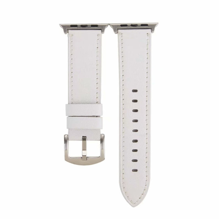 Lisslune | Calf Leather Leather Watch Strap for Apple Watch Series 7 41mm / 6 & SE & 5 & 4 40mm / 3 & 2 & 1 38mm (White)