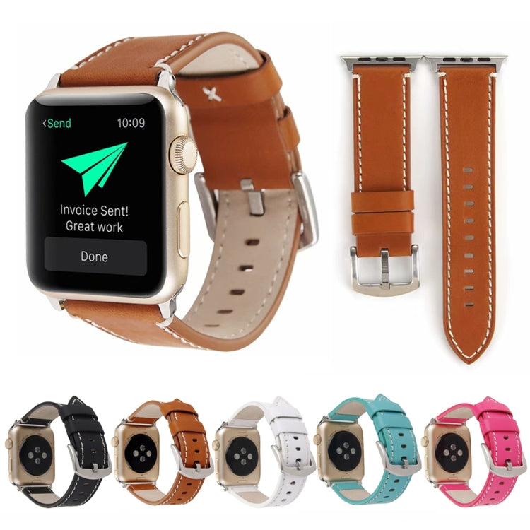 Lisslune | Calfskin Leather Watch Band for Apple Watch Series 7 45mm / 6 & SE & 5 & 4 44mm / 3 & 2 & 1 42mm (Blue)