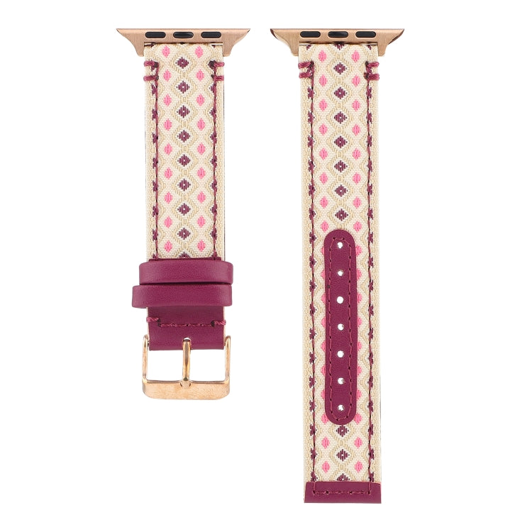 Lisslune | Ethnic Leather Watch Band for Apple Watch Series 7 41mm / 6 & SE & 5 & 4 40mm / 3 & 2 & 1 38mm (Purple)