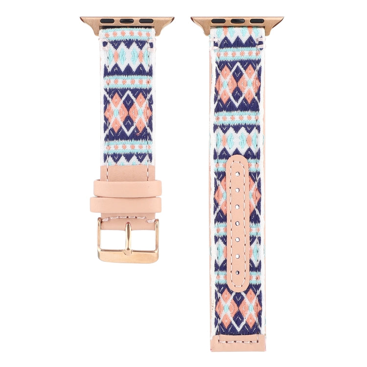 Lisslune | Ethnic Leather Watch Band for Apple Watch Series 7 41mm / 6 & SE & 5 & 4 40mm / 3 & 2 & 1 38mm (Pink)