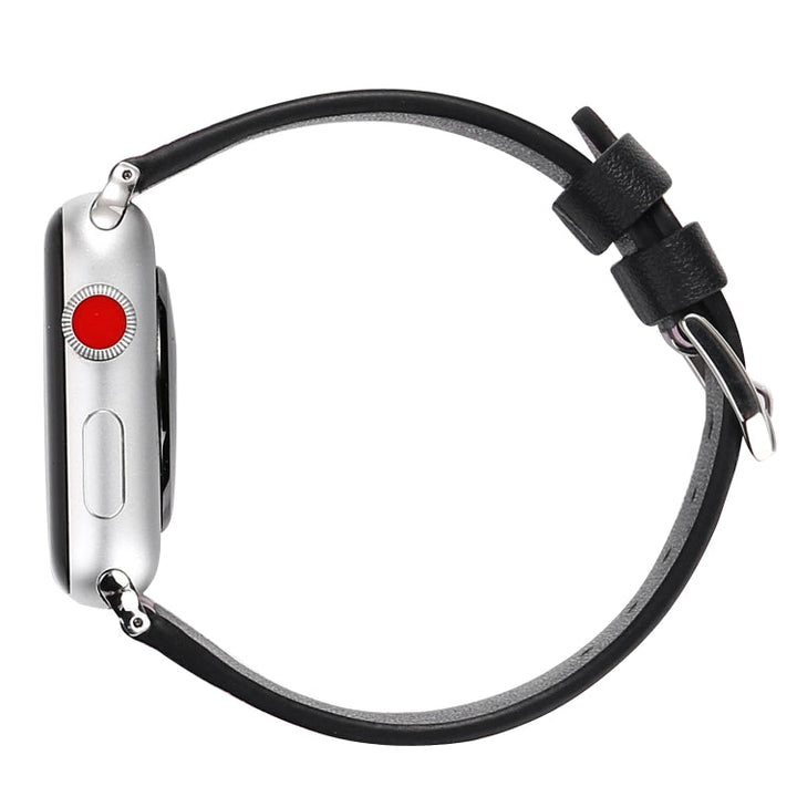 Lisslune | Fashion Wave Dot Series Leather Bracelet For Apple Watch Ultra 49mm&Watch Ultra 2 49mm / Series 9&8&7 45mm / SE 3&SE 2&6&SE&5&4 44mm / 3&2&1 42mm (Black Wave Dots Pink)
