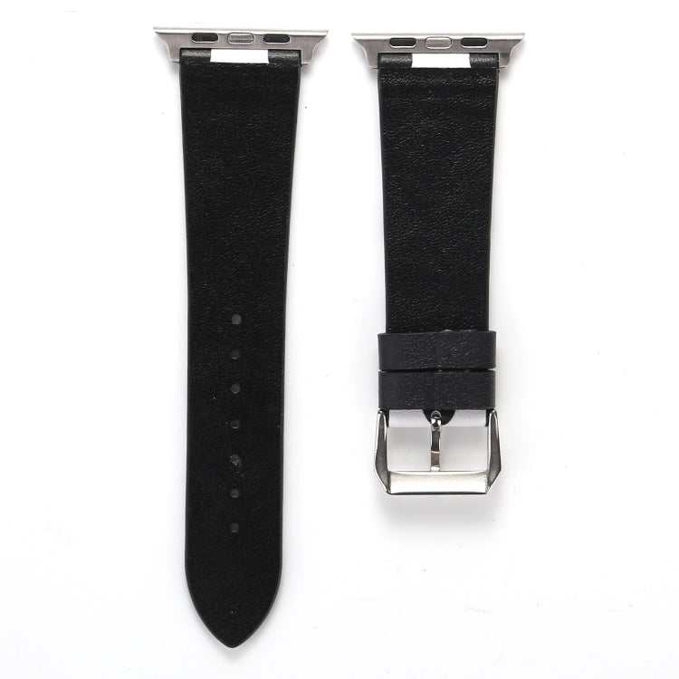 Lisslune | Fashion Wave Dot Series Leather Watch Band for Apple Watch Ultra 49mm & Watch Ultra 2 49mm / Series 9 & 8 & 7 45mm / SE 3 & SE 2 & 6 & SE & 5 & 4 44mm / 3 & 2 & 1 42mm (White Waves on Black)