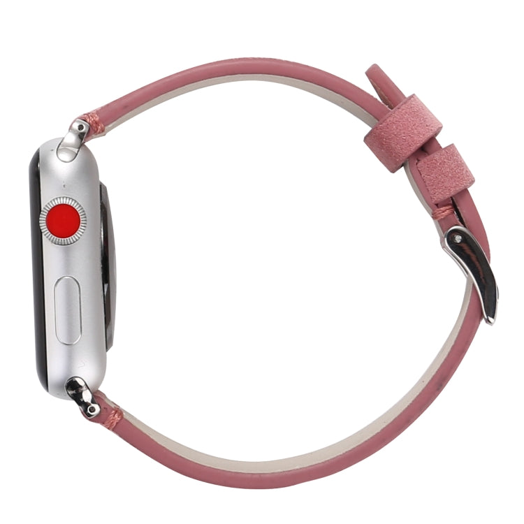 Lisslune | Frosted Leather Watch Band for Apple Watch Series 7 41mm / 6 & SE & 5 & 4 40mm / 3 & 2 & 1 38mm (Pink)