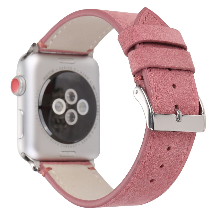 Lisslune | Frosted Leather Watch Band for Apple Watch Series 7 41mm / 6 & SE & 5 & 4 40mm / 3 & 2 & 1 38mm (Pink)