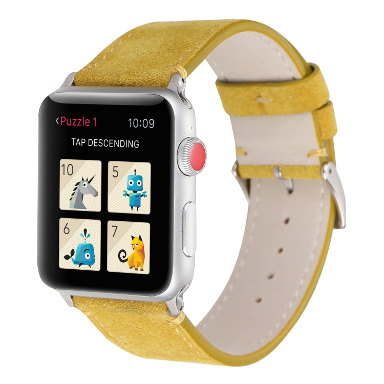 Lisslune | Frosted Leather Watch Strap For Apple Watch Series 7 41mm / 6 & SE & 5 & 4 40mm / 3 & 2 & 1 38mm (Yellow)