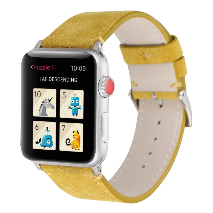 Lisslune | Frosted Leather Watch Strap For Apple Watch Series 7 41mm / 6 & SE & 5 & 4 40mm / 3 & 2 & 1 38mm (Yellow)