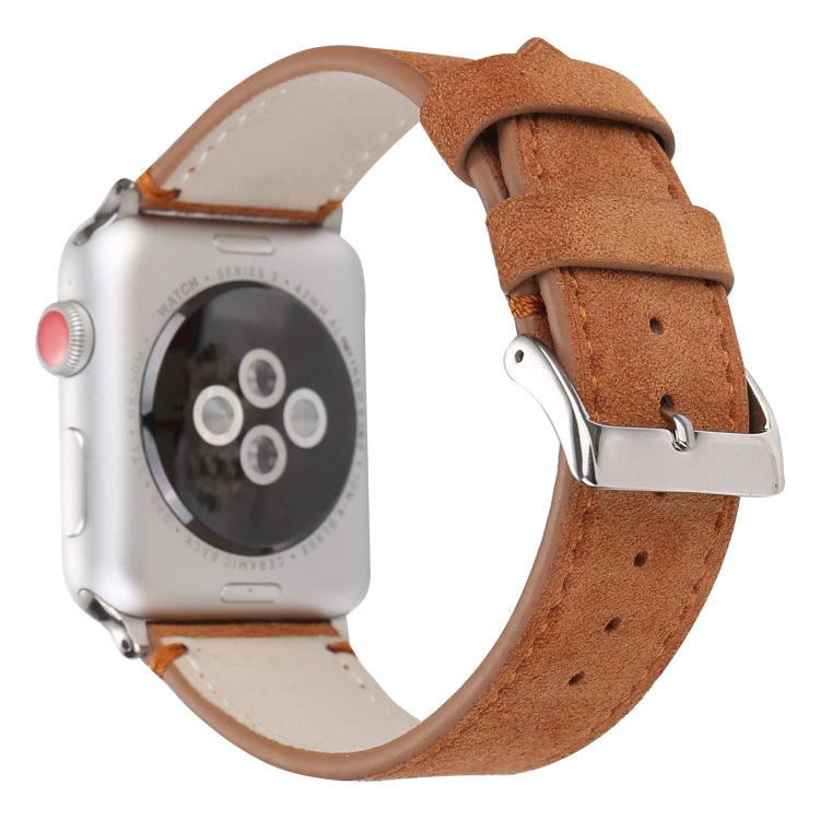 Lisslune | Frosted Leather Watch Band For Apple Watch Series 7 41mm / 6 & SE & 5 & 4 40mm / 3 & 2 & 1 38mm (Brown)