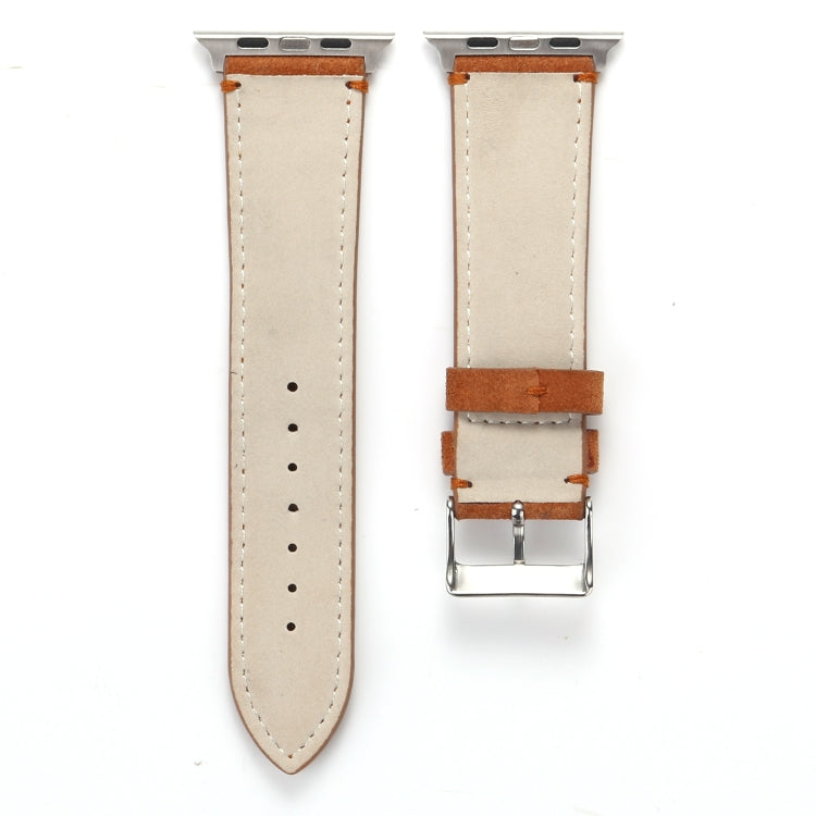 Lisslune | Frosted Leather Watch Band For Apple Watch Series 7 41mm / 6 & SE & 5 & 4 40mm / 3 & 2 & 1 38mm (Brown)