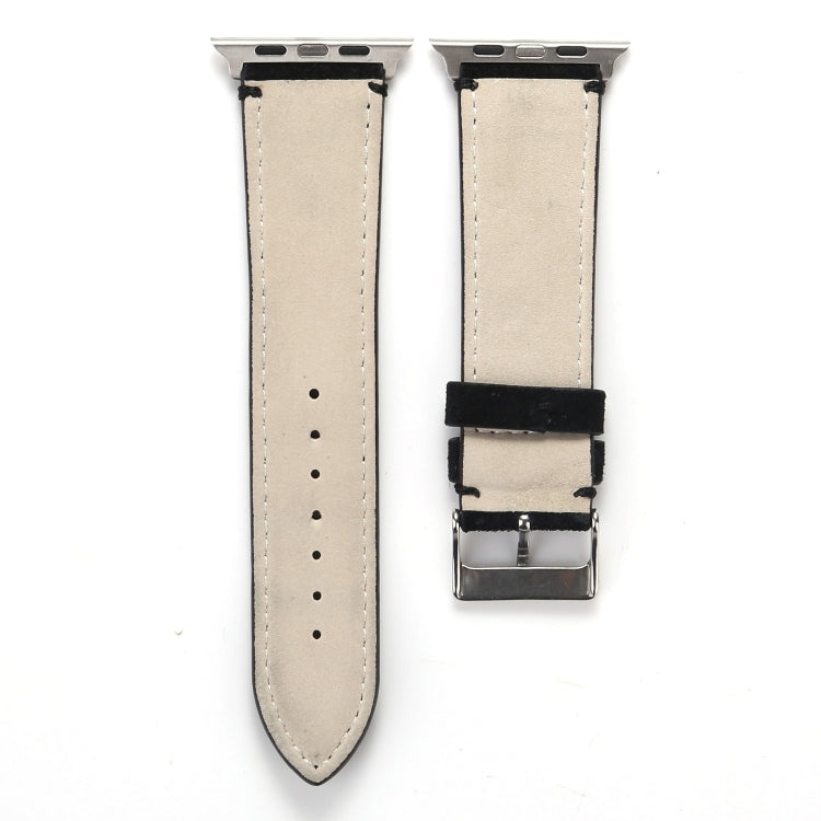 Lisslune | Frosted Leather Watch Band For Apple Watch Series 7 41mm / 6 & SE & 5 & 4 40mm / 3 & 2 & 1 38mm (Black)