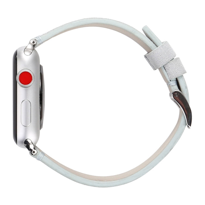 Lisslune | Frosted Leather Bracelet For Apple Watch Series 7 45mm / 6 & SE & 5 & 4 44mm / 3 & 2 & 1 42mm (White)