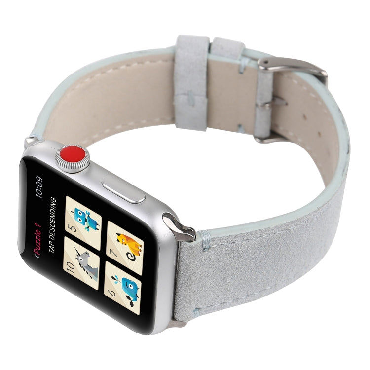 Lisslune | Frosted Leather Bracelet For Apple Watch Series 7 45mm / 6 & SE & 5 & 4 44mm / 3 & 2 & 1 42mm (White)