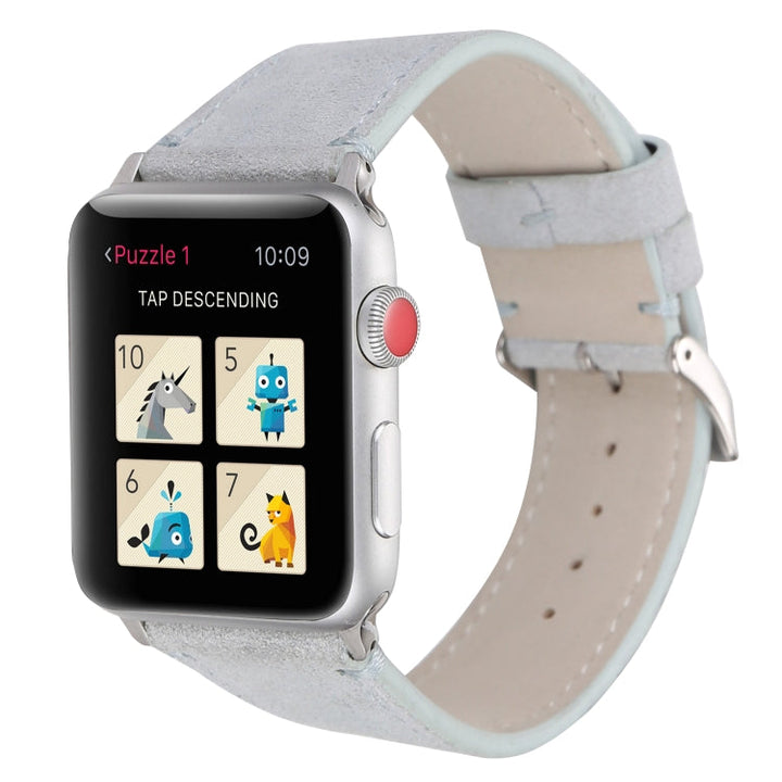 Lisslune | Frosted Leather Bracelet For Apple Watch Series 7 45mm / 6 & SE & 5 & 4 44mm / 3 & 2 & 1 42mm (White)