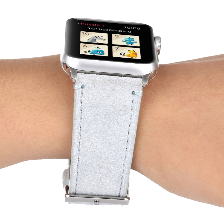 Lisslune | Frosted Leather Bracelet For Apple Watch Series 7 45mm / 6 & SE & 5 & 4 44mm / 3 & 2 & 1 42mm (White)