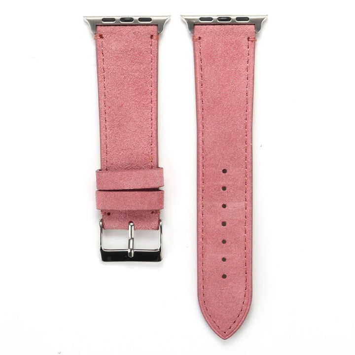 Lisslune | Frosted Leather Watch Band For Apple Watch Series 7 45mm / 6 & SE & 5 & 4 44mm / 3 & 2 & 1 42mm (Pink)