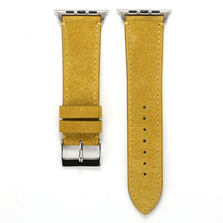 Lisslune | Frosted Leather Watch Band for Apple Watch Series 7 45mm / 6 & SE & 5 & 4 44mm / 3 & 2 & 1 42mm (Yellow)
