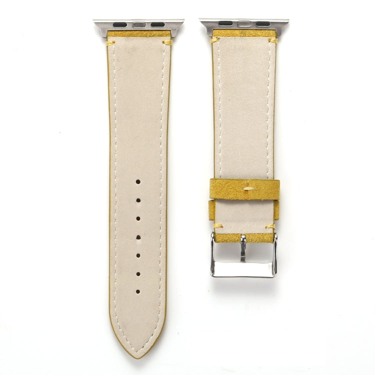 Lisslune | Frosted Leather Watch Band for Apple Watch Series 7 45mm / 6 & SE & 5 & 4 44mm / 3 & 2 & 1 42mm (Yellow)