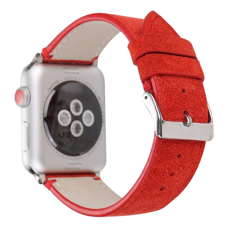 Lisslune | Frosted Leather Watch Strap for Apple Watch Series 7 45mm / 6 & SE & 5 & 4 44mm / 3 & 2 & 1 42mm (Red)