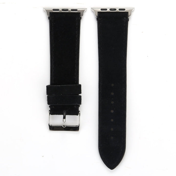 Lisslune | Frosted Leather Watch Strap for Apple Watch Series 7 45mm / 6 & SE & 5 & 4 44mm / 3 & 2 & 1 42mm (Black)