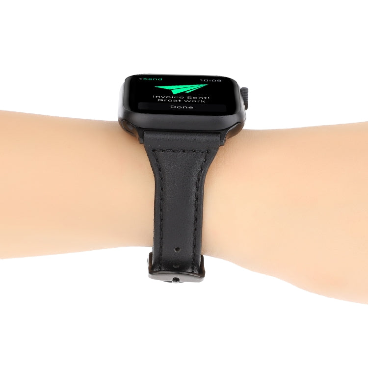Lisslune | For Apple Watch Ultra 49 mm & Watch Ultra 2 49 mm / Series 9 & 8 & 7 45 mm / SE 3 & SE 2 & 6 & SE & 5 & 4 44 mm / 3 & 2 & 1 42 mm Crazy Horse Texture Leather Band (Black)