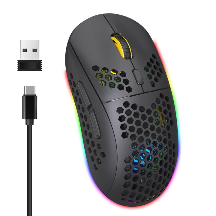 Lisslune | HXSJ T90 RGB Light Three-Mode Wireless Gaming Mouse