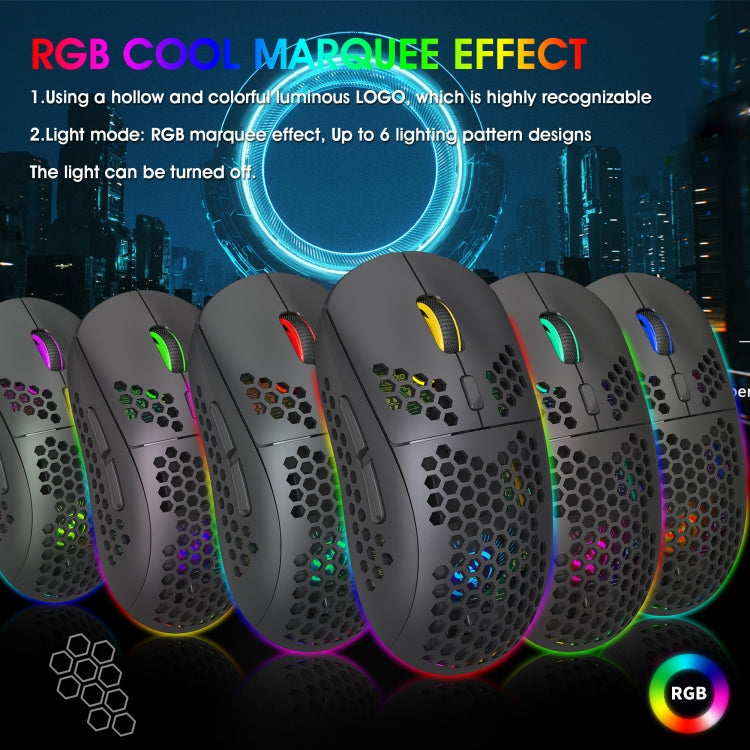 Lisslune | HXSJ T90 RGB Light Three-Mode Wireless Gaming Mouse