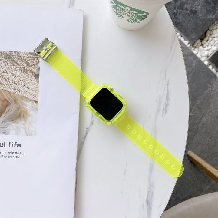 Lisslune | Candy Color Transparent TPU Watch Band for Apple Watch Series 3 & 2 & 1 38mm (Yellow Green)