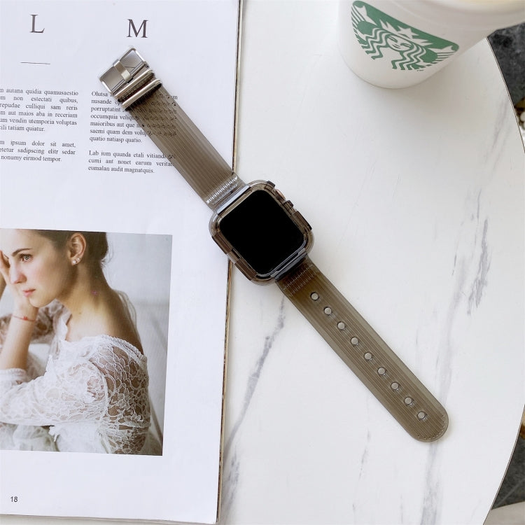 Lisslune | Candy Color Transparent TPU Watch Band For Apple Watch Series 7 41mm / & 6 & SE & 5 & 4 40mm (Brown)