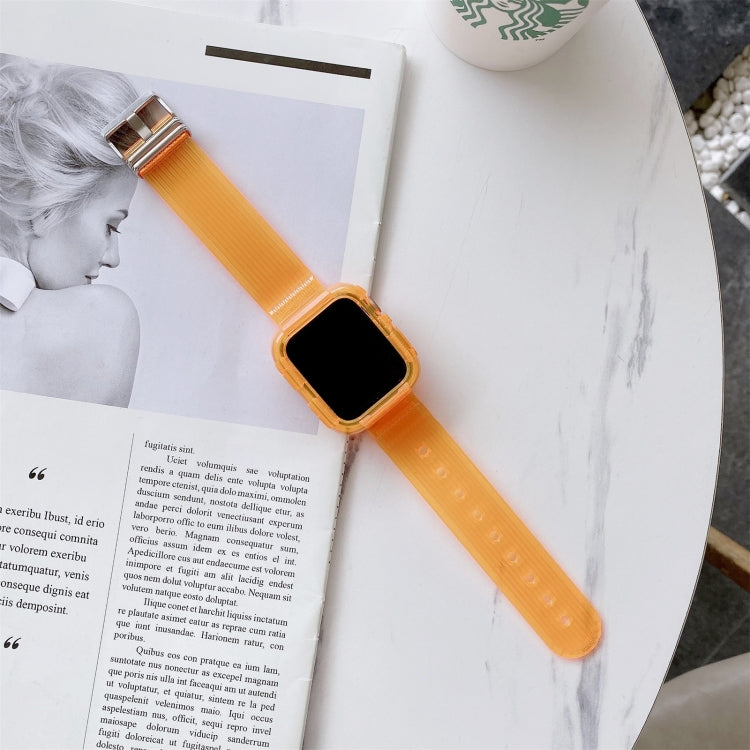 Lisslune | Candy Color Transparent TPU Watch Band for Apple Watch Series 7 41mm / & 6 & SE & 5 & 4 40mm (Orange)