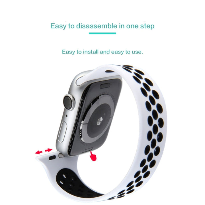 Lisslune | Elastic Silicone Watch Band for Apple Watch Series 7 41mm / 6 & SE & 5 & 4 40mm / 3 & 2 & 1 38mm, Length: 150mm (Black Red)