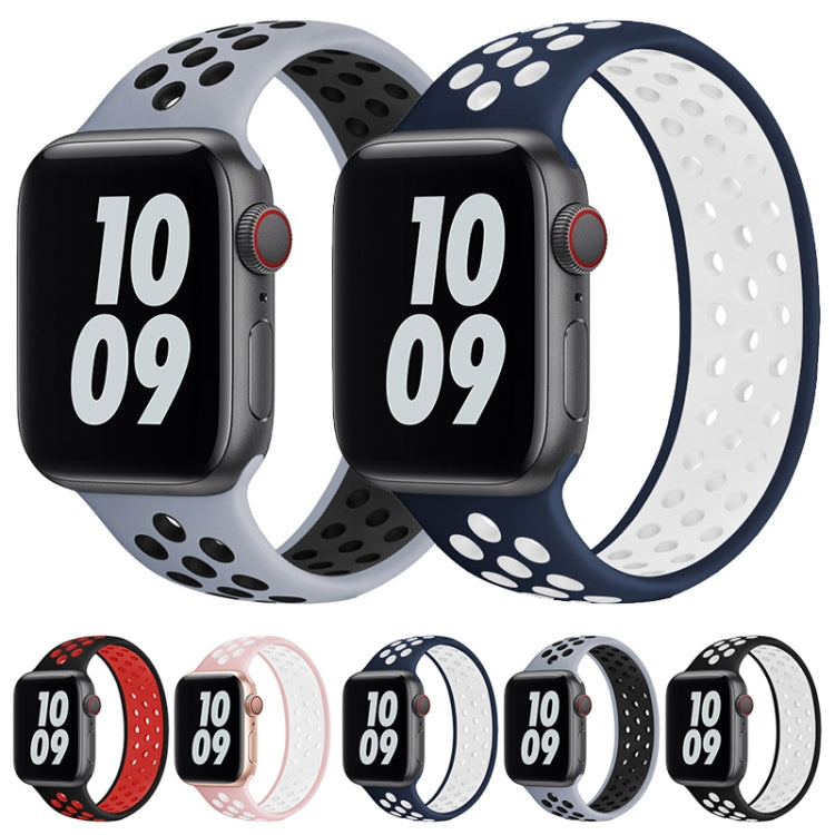 Lisslune | Elastic Silicone Watch Strap for Apple Watch Series 7 45mm / 6 & SE & 5 & 4 44mm / 3 & 2 & 1 42mm, Length:150mm(Brown White)