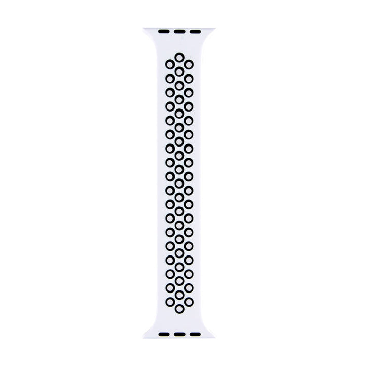 Lisslune | Elastic Silicone Watch Band for Apple Watch Series 7 41mm / 6 & SE & 5 & 4 40mm / 3 & 2 & 1 38mm, Length: 160mm (White Black)