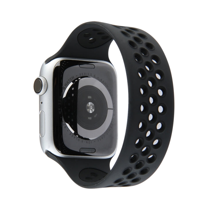 Lisslune | Elastic Silicone Watch Strap for Apple Watch Series 9&8&7 41mm / SE 3&SE 2&6&SE&5&4 40mm / 3&2&1 38mm, Length: 160mm (Black)