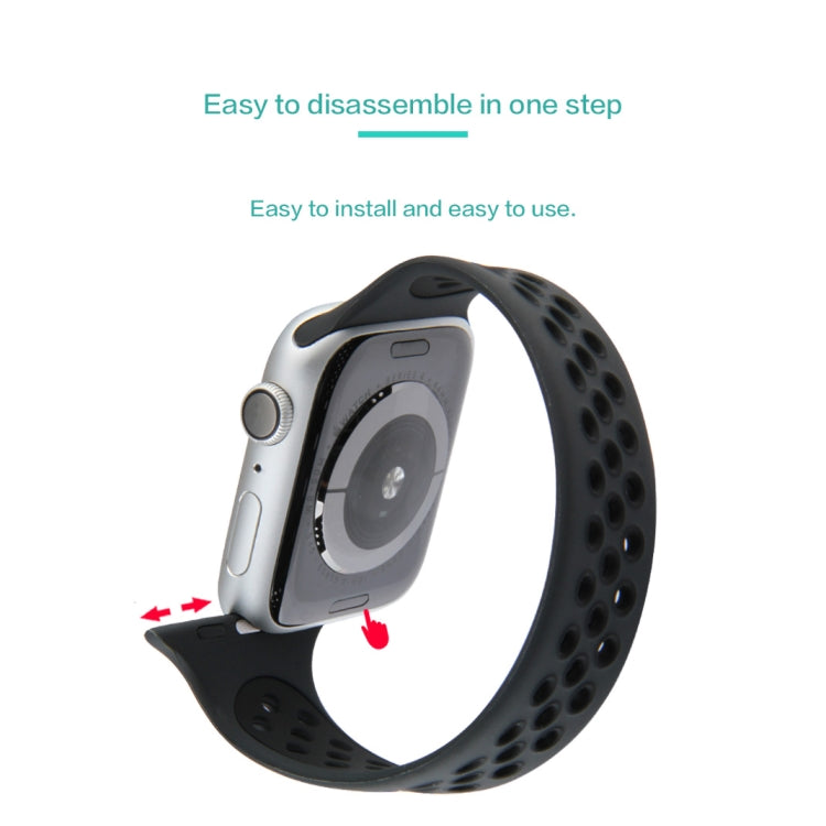 Lisslune | Elastic Silicone Watch Strap for Apple Watch Series 9&8&7 41mm / SE 3&SE 2&6&SE&5&4 40mm / 3&2&1 38mm, Length: 160mm (Black)