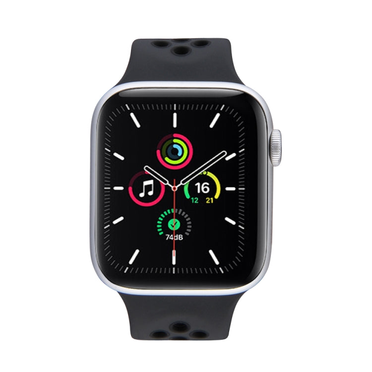 Lisslune | Elastic Silicone Watch Strap for Apple Watch Series 9&8&7 41mm / SE 3&SE 2&6&SE&5&4 40mm / 3&2&1 38mm, Length: 160mm (Black)
