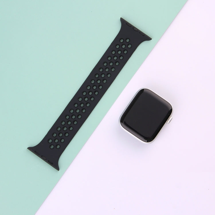 Lisslune | Elastic Silicone Watch Strap for Apple Watch Series 9&8&7 41mm / SE 3&SE 2&6&SE&5&4 40mm / 3&2&1 38mm, Length: 160mm (Black)