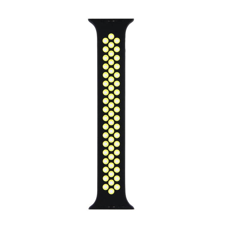 Lisslune | Elastic Silicone Watch Strap for Apple Watch Series 7 41mm / 6 & SE & 5 & 4 40mm / 3 & 2 & 1 38mm, Length: 160mm (Black Yellow)